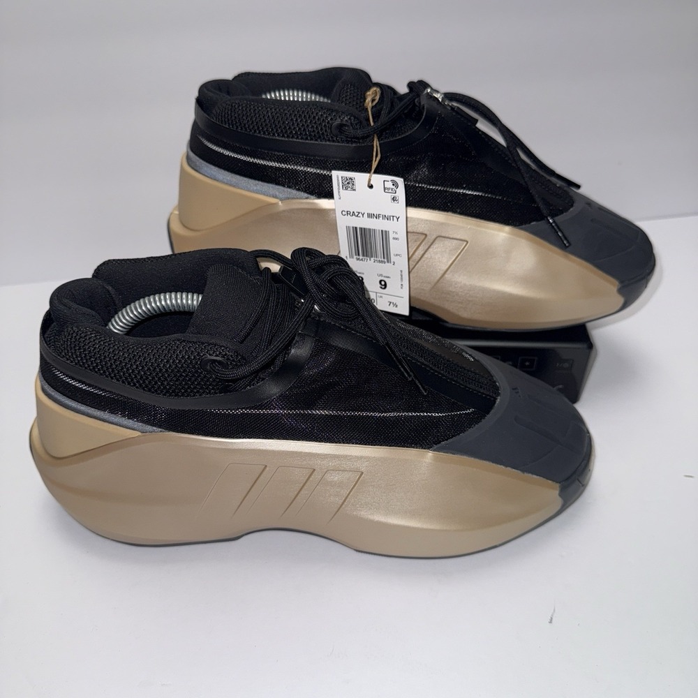 NIB Adidas Crazy IIInfinity Size 8 Black & Gold‎  133048148 Kobe Bryant